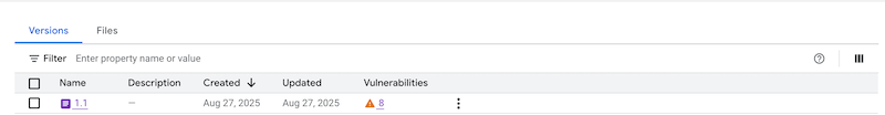 A scanned package with vulnerabilities