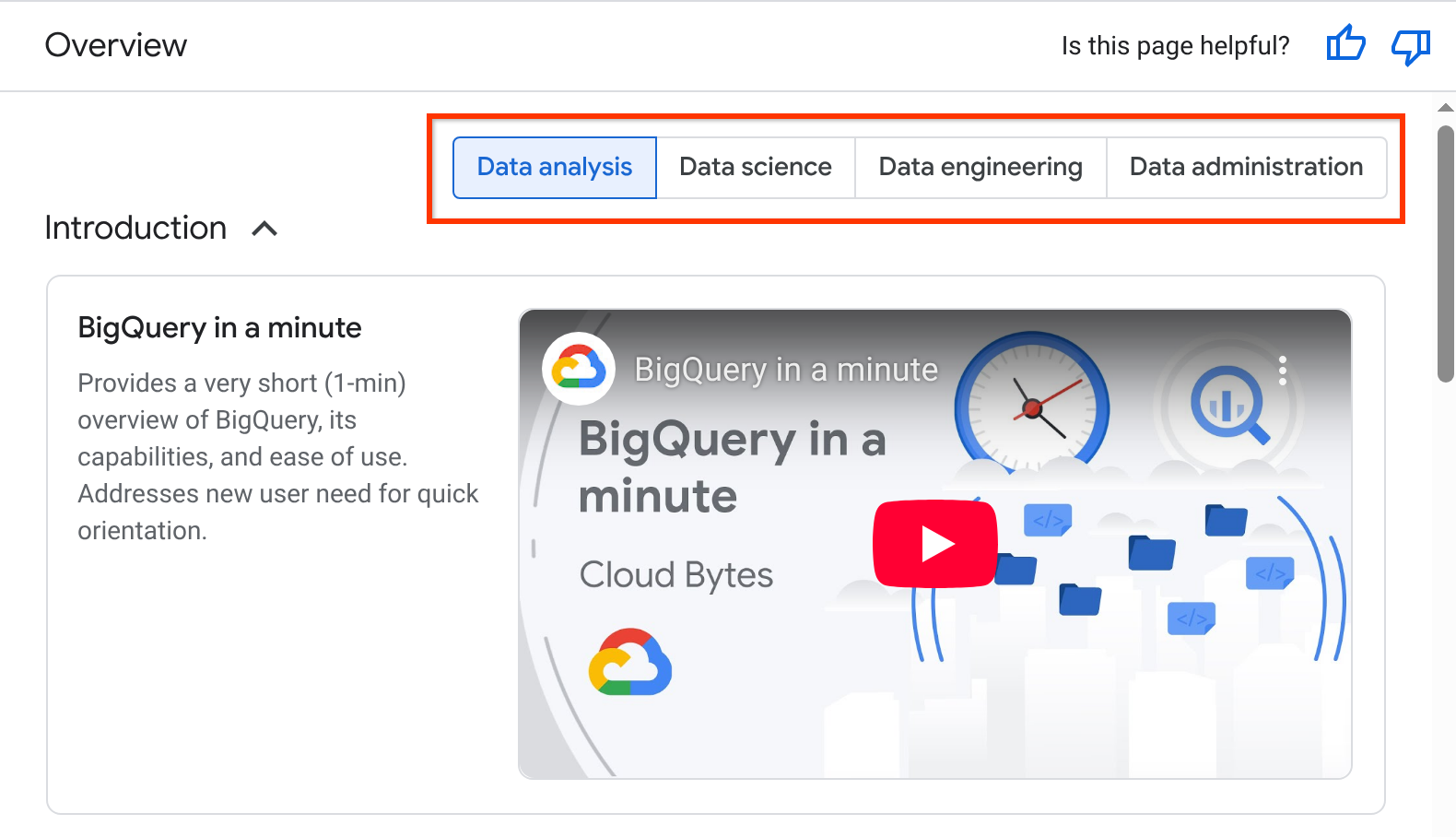 The filter bar on the Overview page.