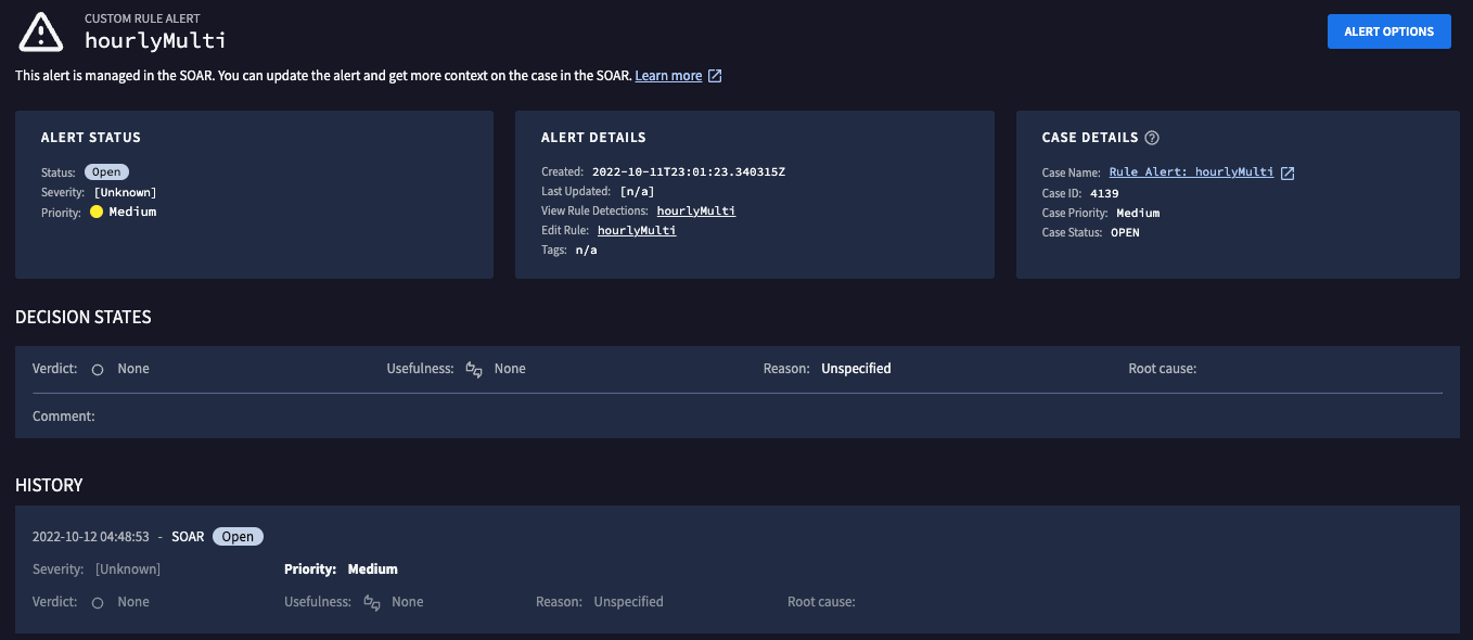 Pemberitahuan untuk kasus Google Security Operations SOAR