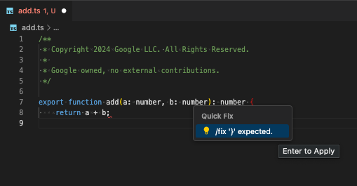 Schnellkorrektur durch Codetransformation in der IDE.