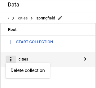 Fai clic su Elimina raccolta dal menu nella colonna dei documenti.