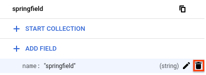 Haga clic en el icono de eliminar para quitar un campo de un documento