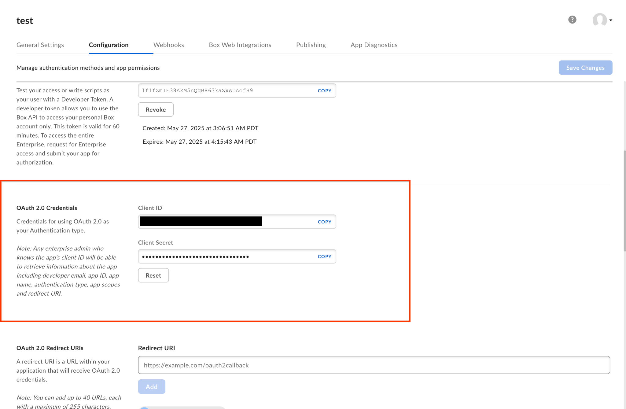 Registre as credenciais do OAuth 2.0