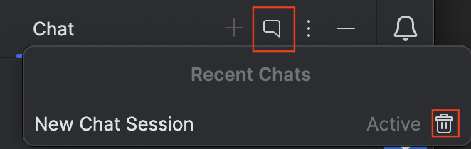 Bouton permettant d'effacer l'historique des conversations dans la fenêtre d'outil Gemini.
