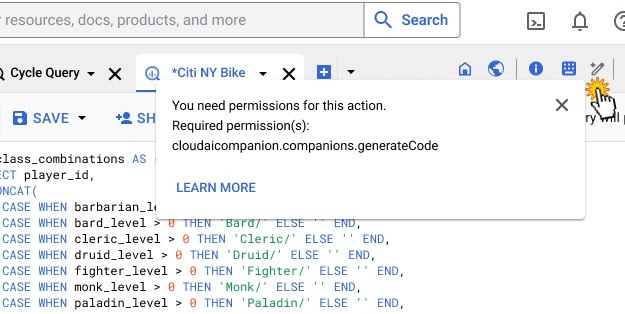 Falta la petición que muestra el permiso.
