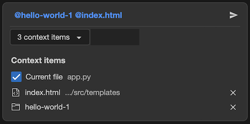 Painel de contexto do Gemini Code Assist para VS Code