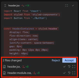 Prévia rápida no Gemini Code Assist para VS Code.