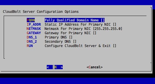 configuration options
