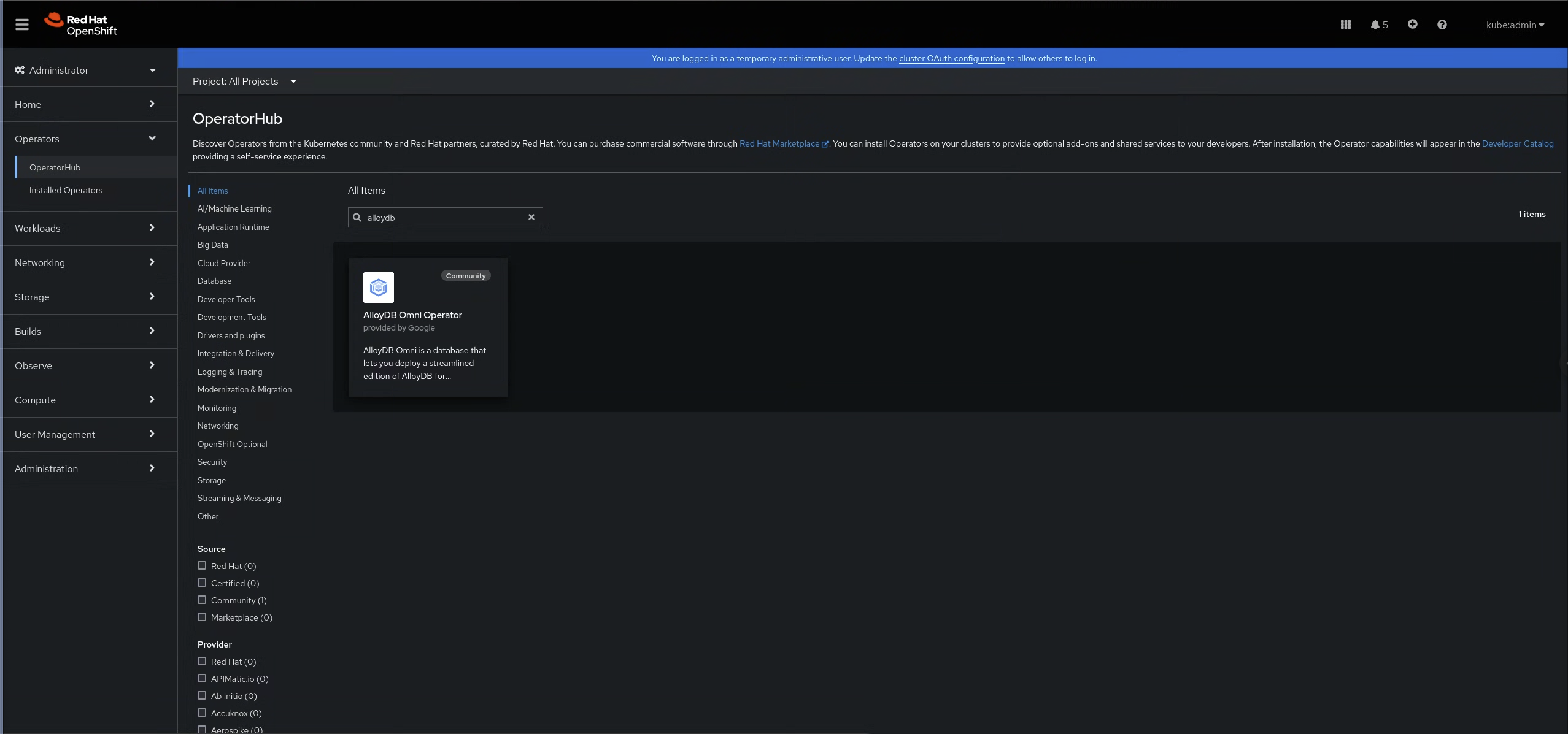 AlloyDB Omni Operator 허브