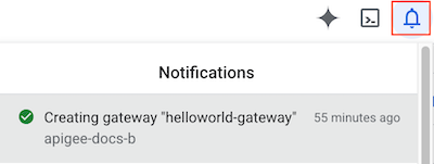 Painel de notificações para notificações de status