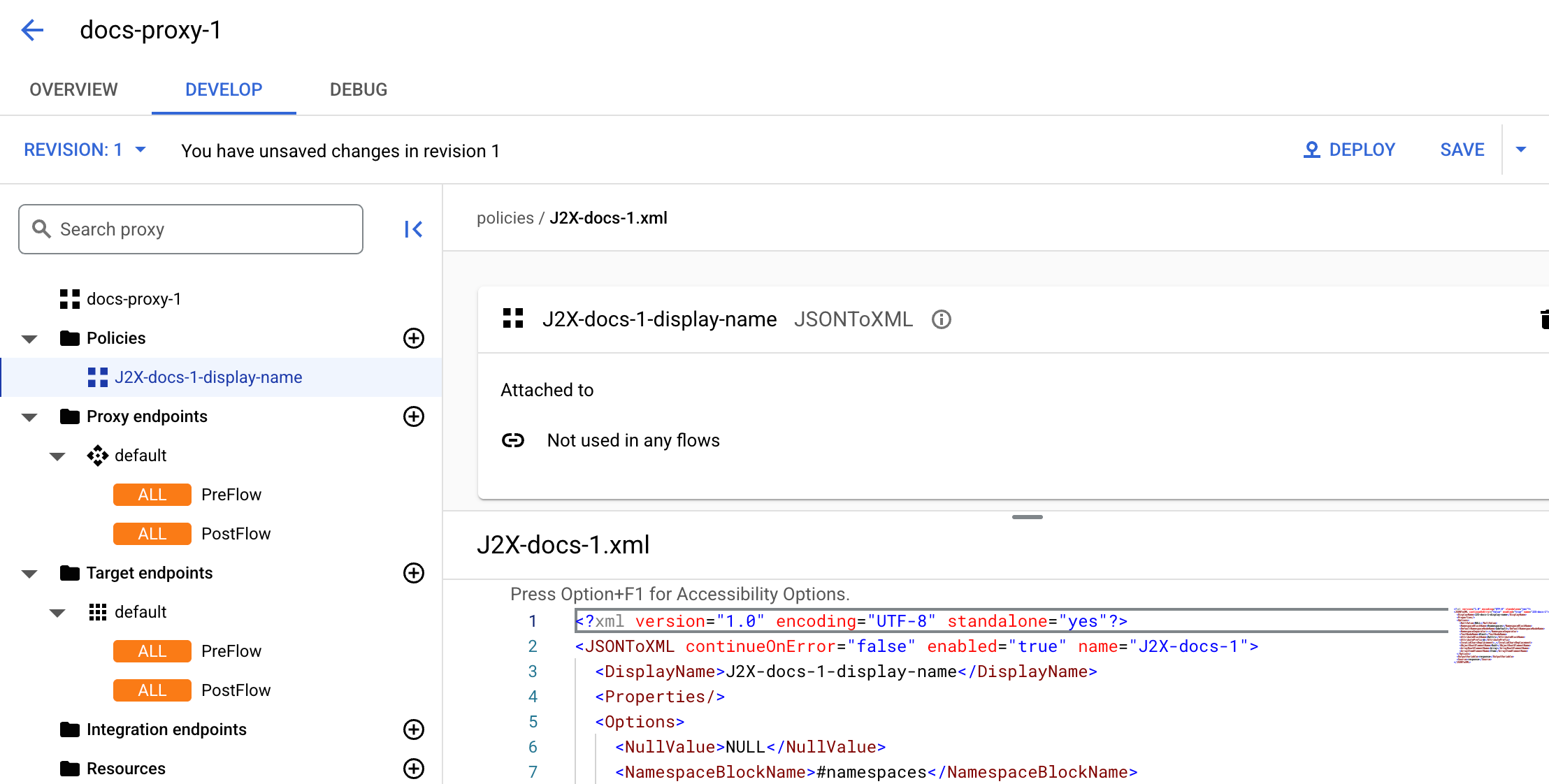 Add policy using the UI