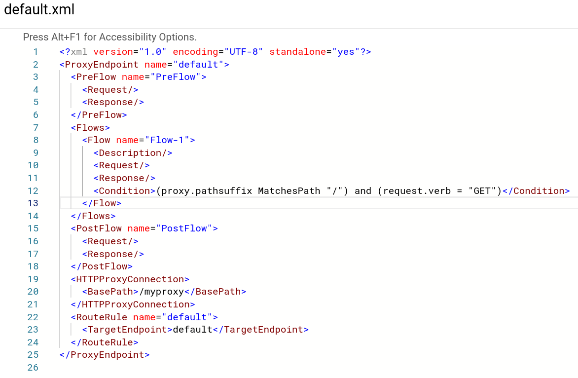 Alur bersyarat yang ditampilkan di Endpoint proxy.