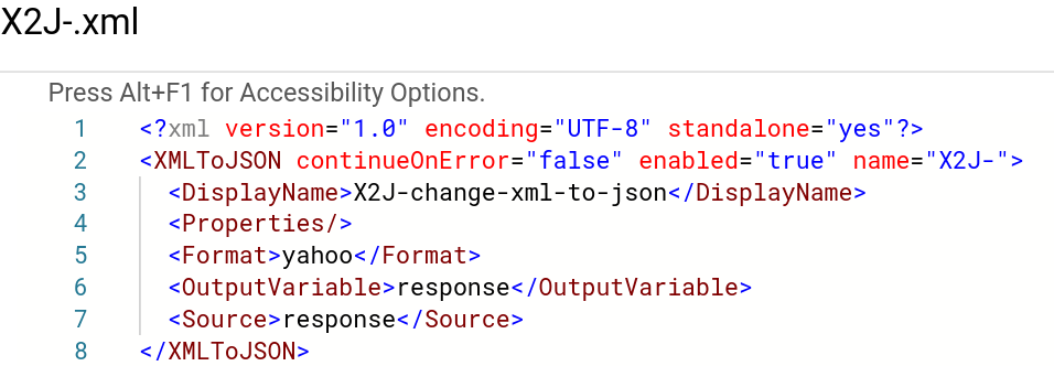 Aggiungi change-xml-to-json al nome della policy.