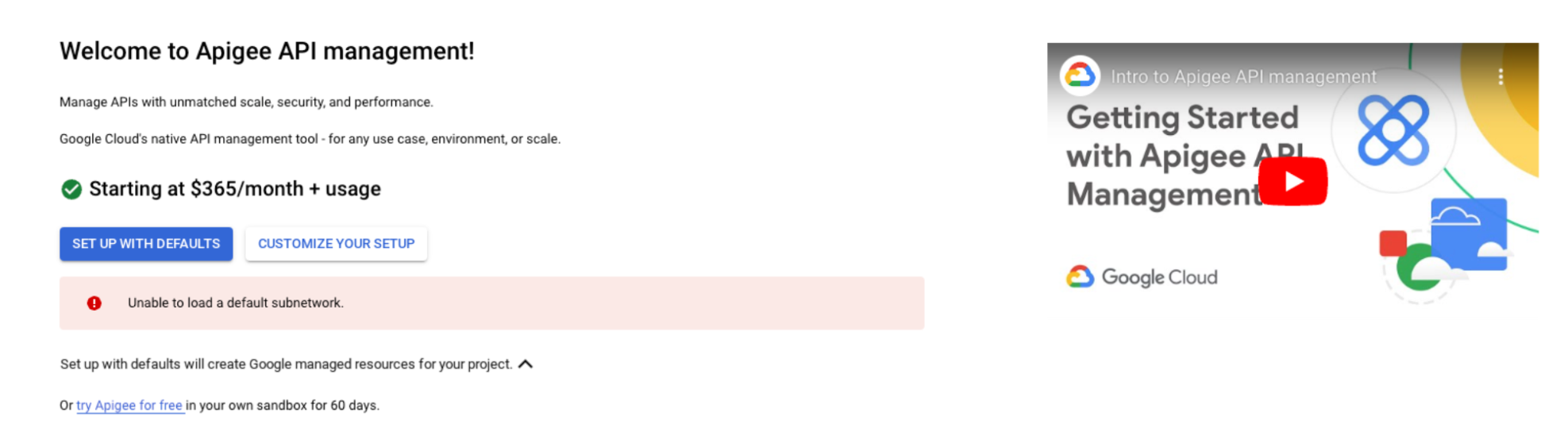 一鍵佈建期間顯示的錯誤訊息