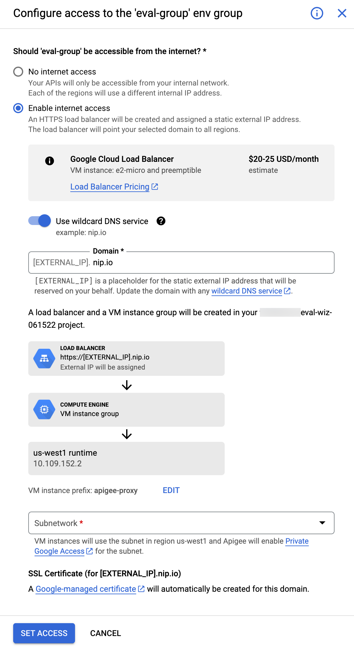 Configurar el acceso a un grupo de entornos