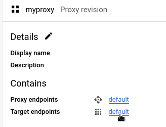 Points de terminaison cibles sélectionnés dans l'explorateur de proxy.