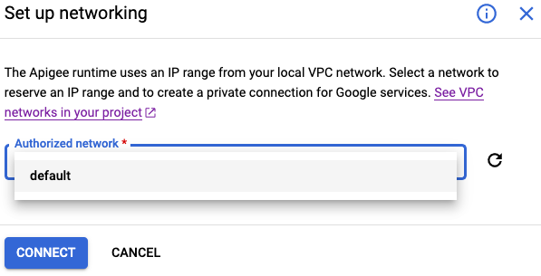 Configure o painel de rede no assistente