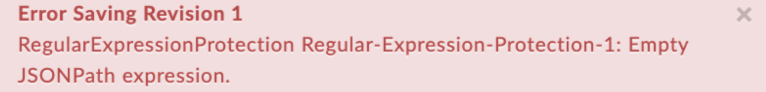 Texto de error de EmptyJSONPathExpression