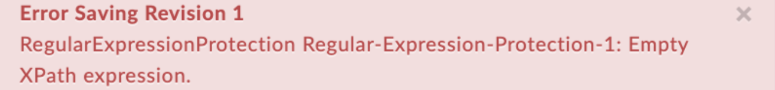Texte d'erreur EmptyXPathExpression