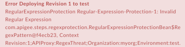 Texto do erro InvalidRegularExpression