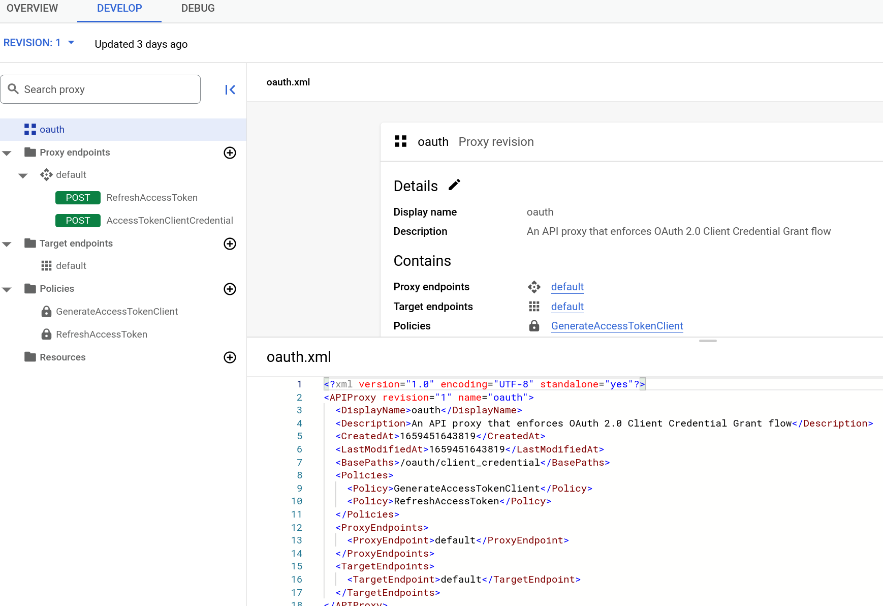Norme visualizzate nella scheda Sviluppo.
