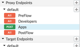 應用程式和開發人員的新流程會顯示在「Proxy Endpoints」下的「Navigator」窗格中。