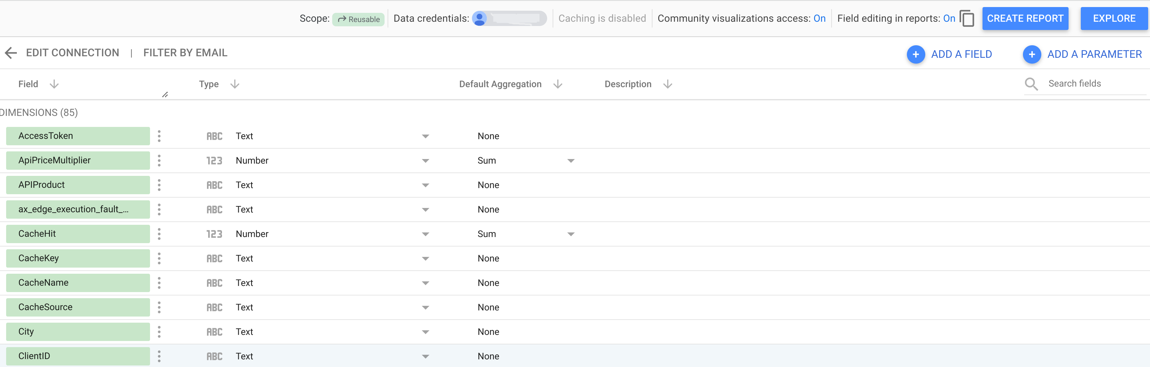 Page Apigee Analytics dans Data Studio.