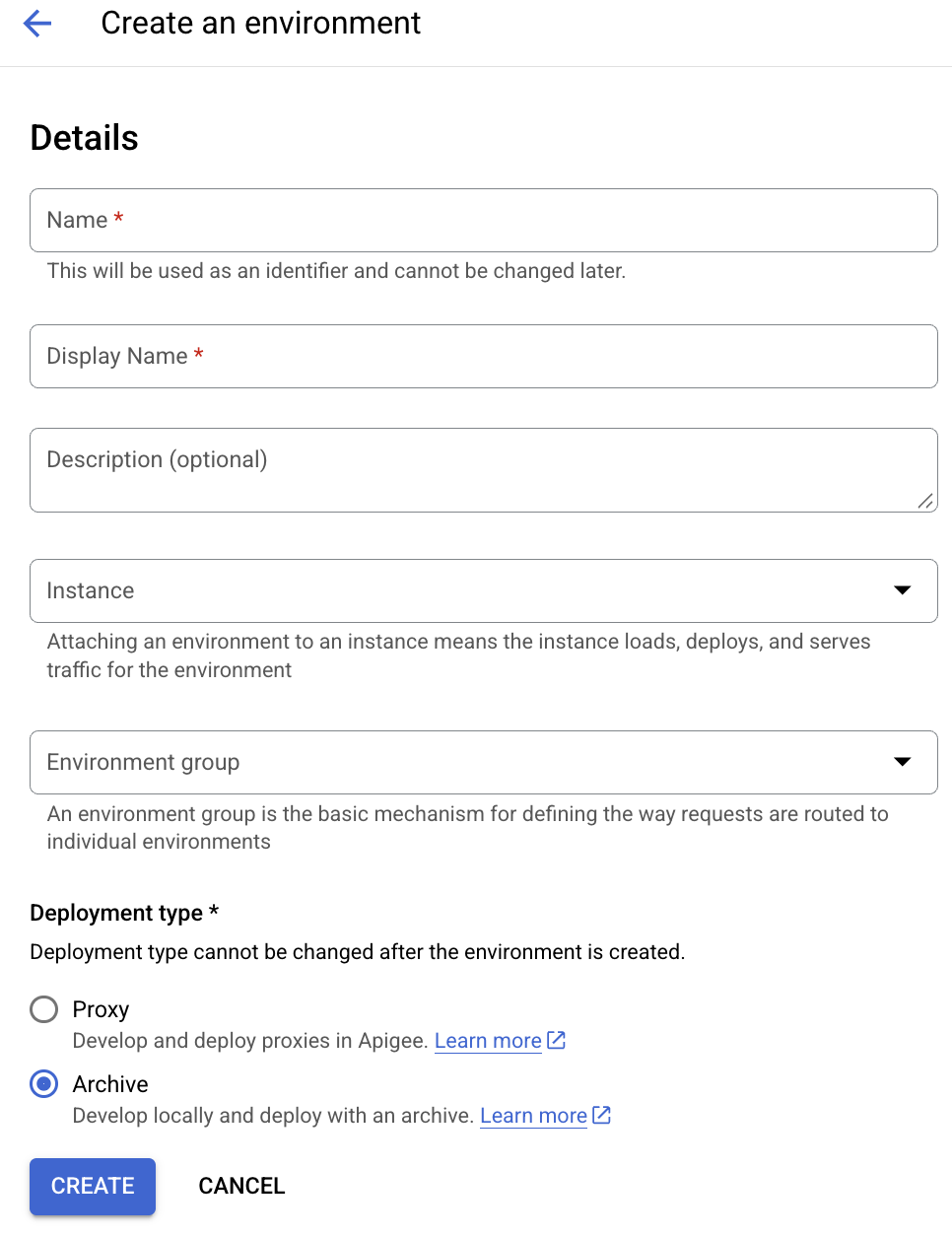 새 환경 대화상자