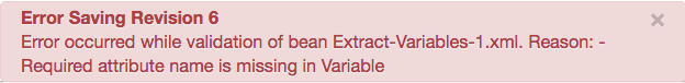 Se produjo un error al guardar la revisión 6.