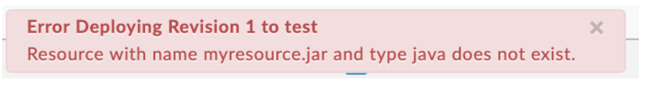 Erreur lors du déploiement de la révision 1 sur &quot;test&quot;.