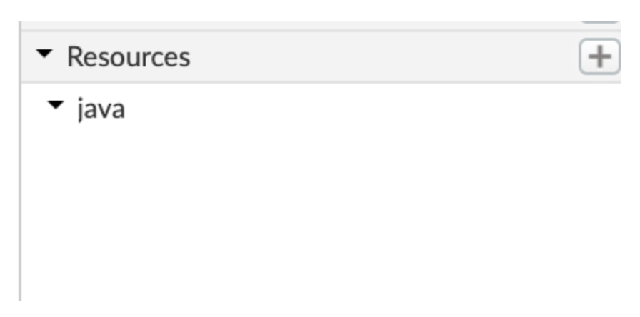 הכרטיסייה Resources (משאבים) בכלי לעריכת proxy ל-API בחלונית Navigator (ניווט).
