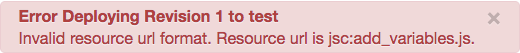 Error al implementar la revisión 1 en la prueba.