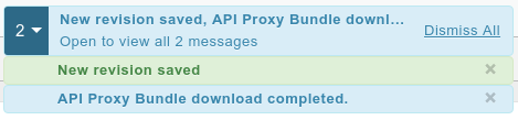 Se muestra el mensaje de que se ha guardado una nueva revisión en la interfaz de usuario.