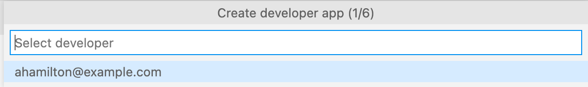 Primeira página do assistente do produto da API Create
