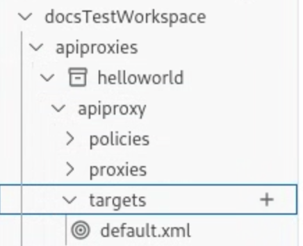 Archivo de punto de conexión de destino default.xml