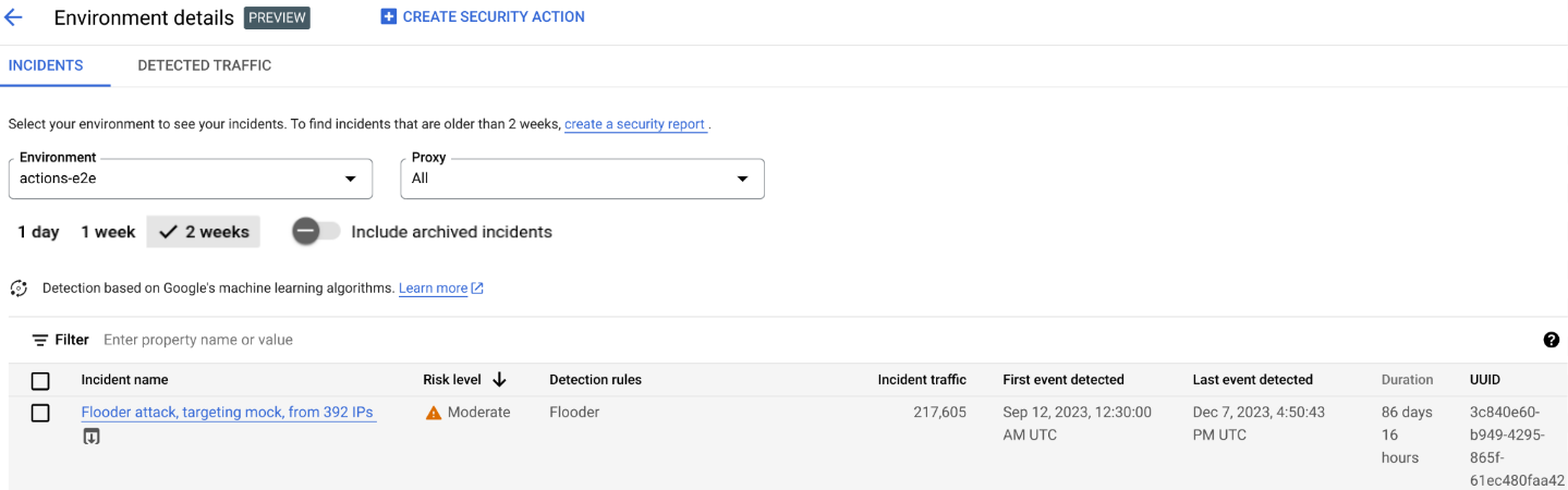 Detected traffic view.