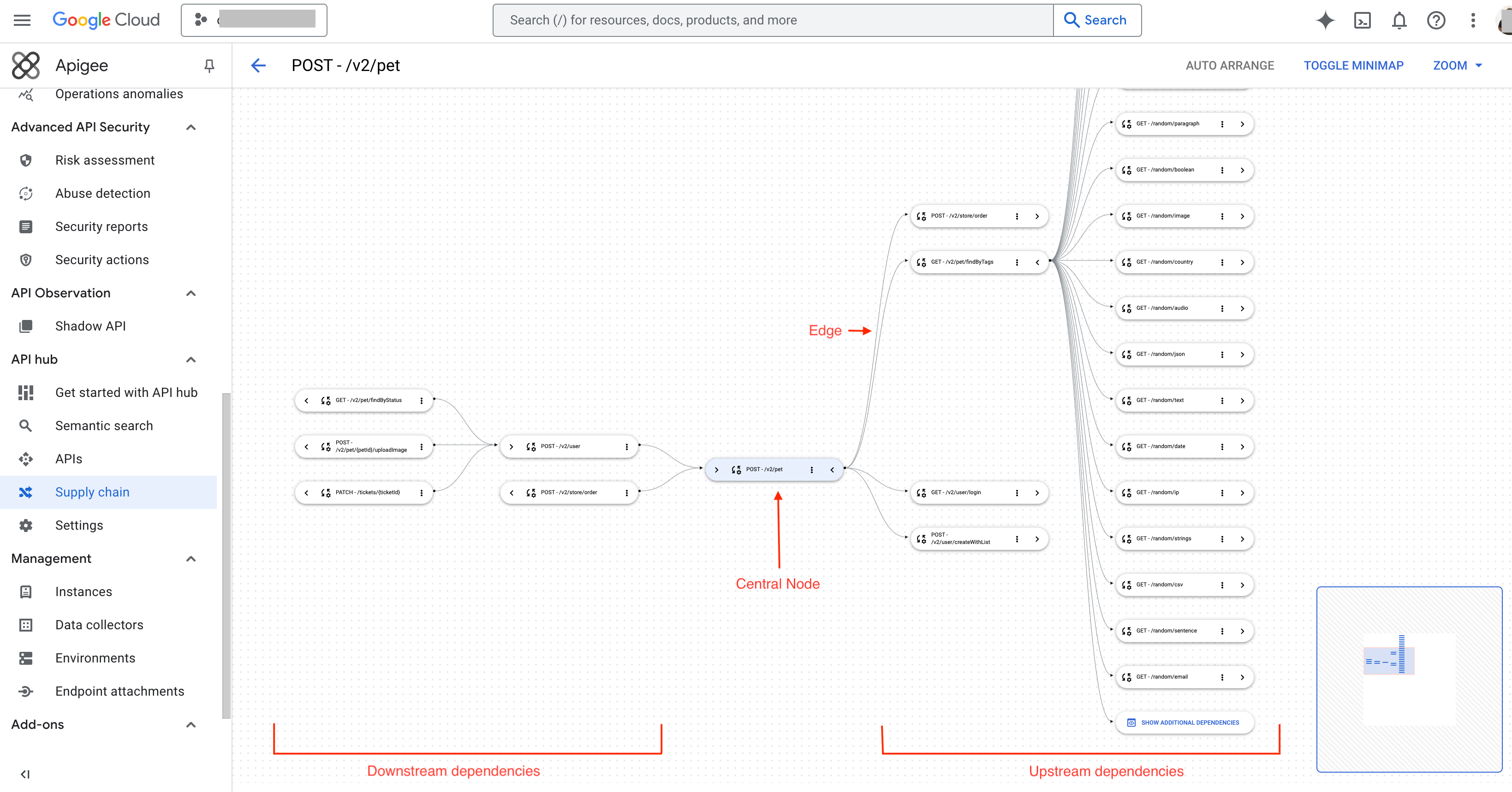 API supply chain graph