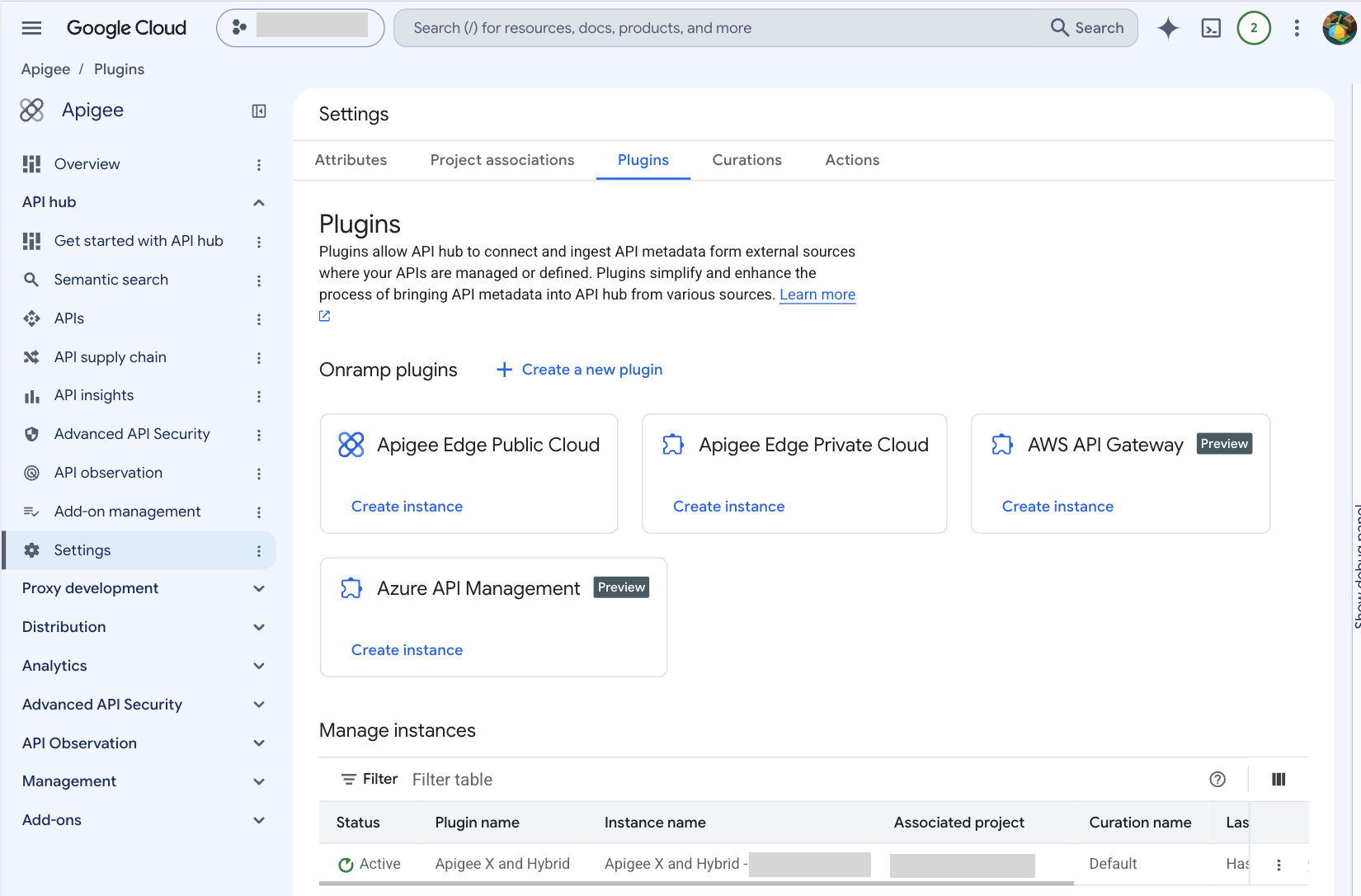 Plugin instance status shown as Active in the Plugins tab.