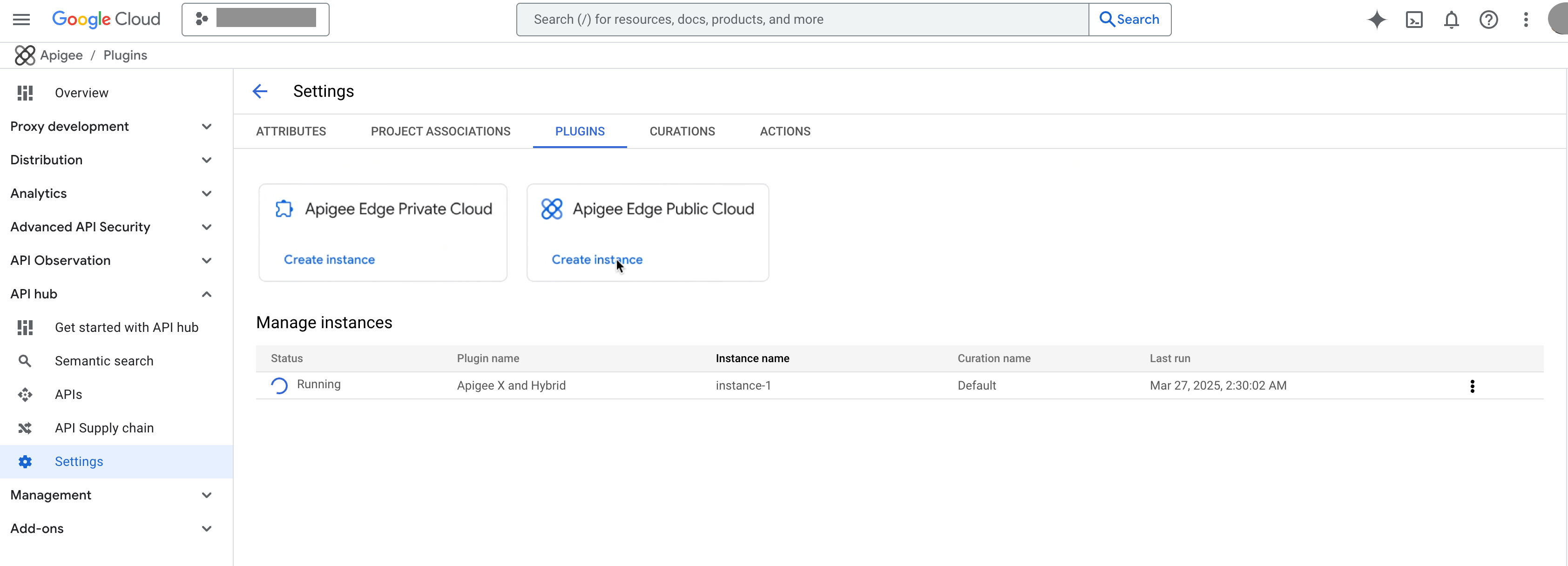 Image showing the plugin instance status as running.