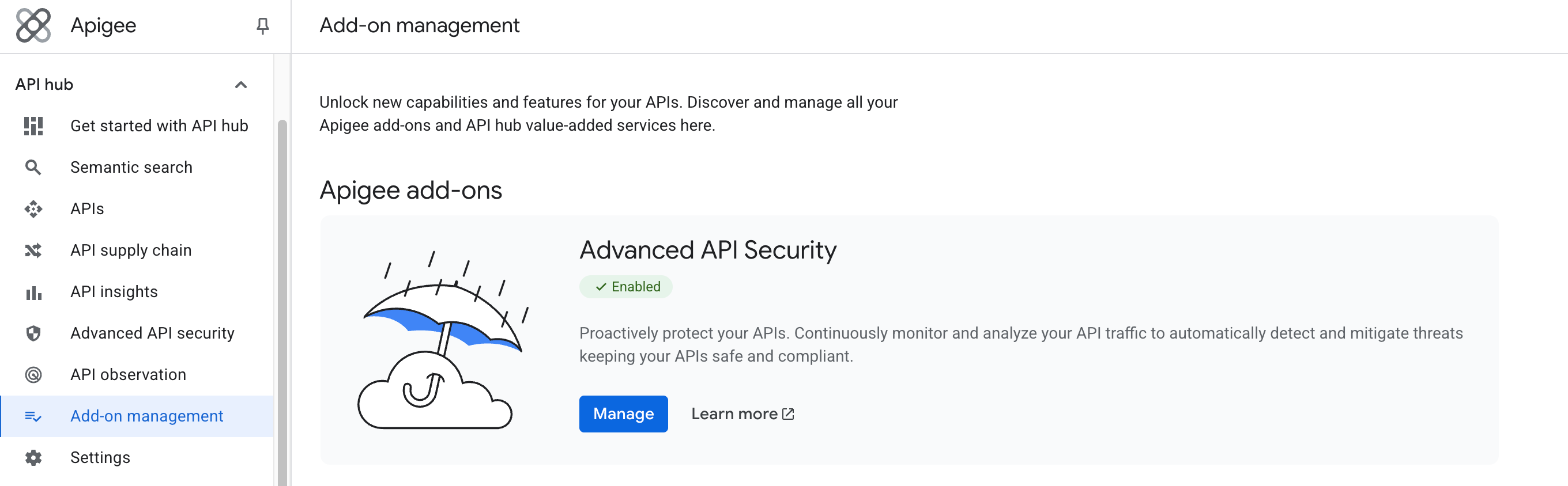 Add-on enabled screenshot