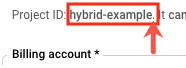 Project ID name example Project ID name with trailing period