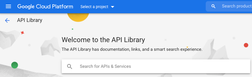 Cuadro de búsqueda de la biblioteca de APIs
