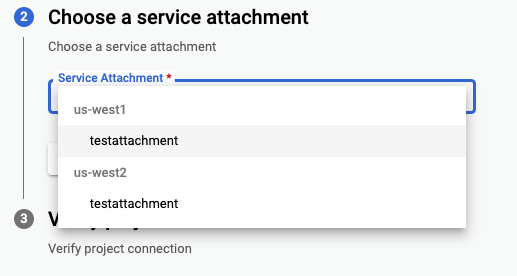 המיקום של מזהה פרויקט Apigee שנדרש להגדרת קובץ מצורף לשירות.