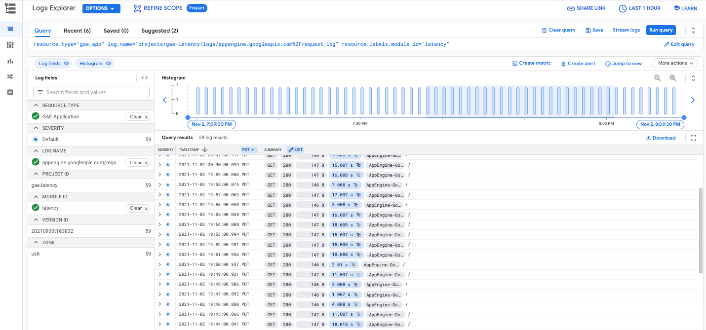 צילום מסך של יומני בקשות ויומני אפליקציות ב-Logs Explorer
