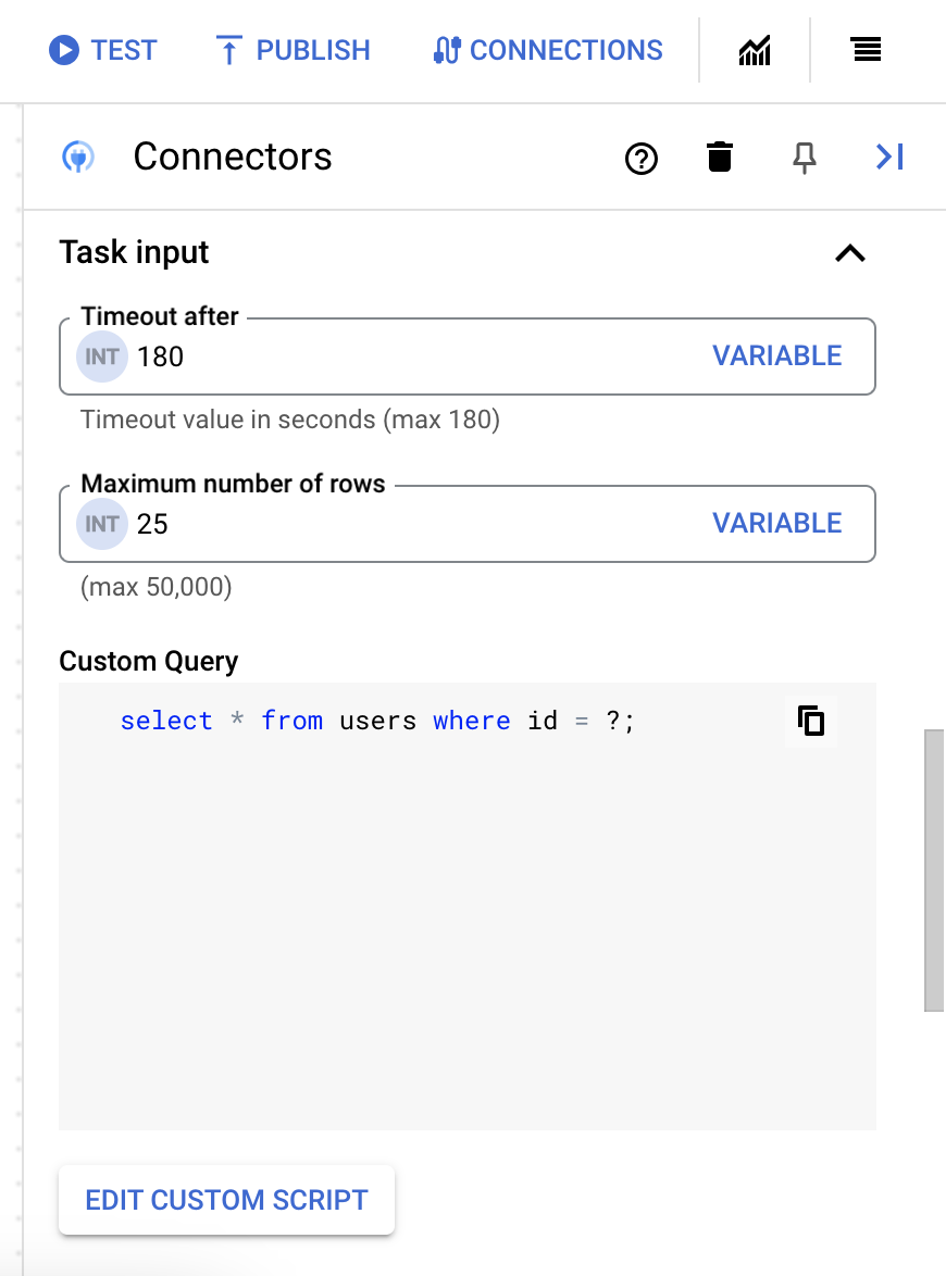 Imagen que muestra la consulta en SQL personalizada