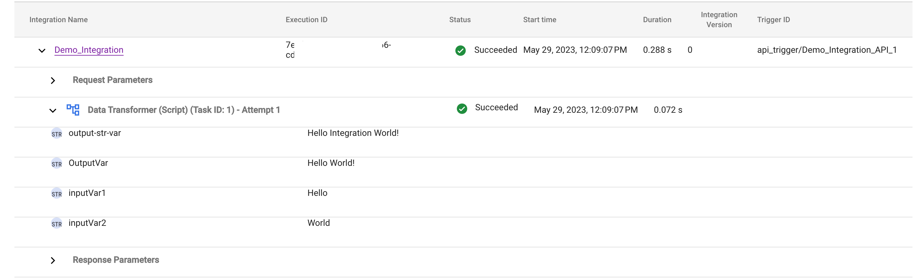 Immagine che mostra un esempio di script per la trasformazione dei dati