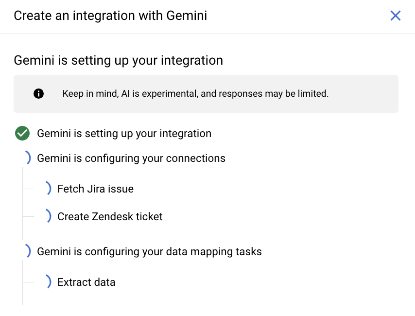 Carregador de integração de criação do Gemini