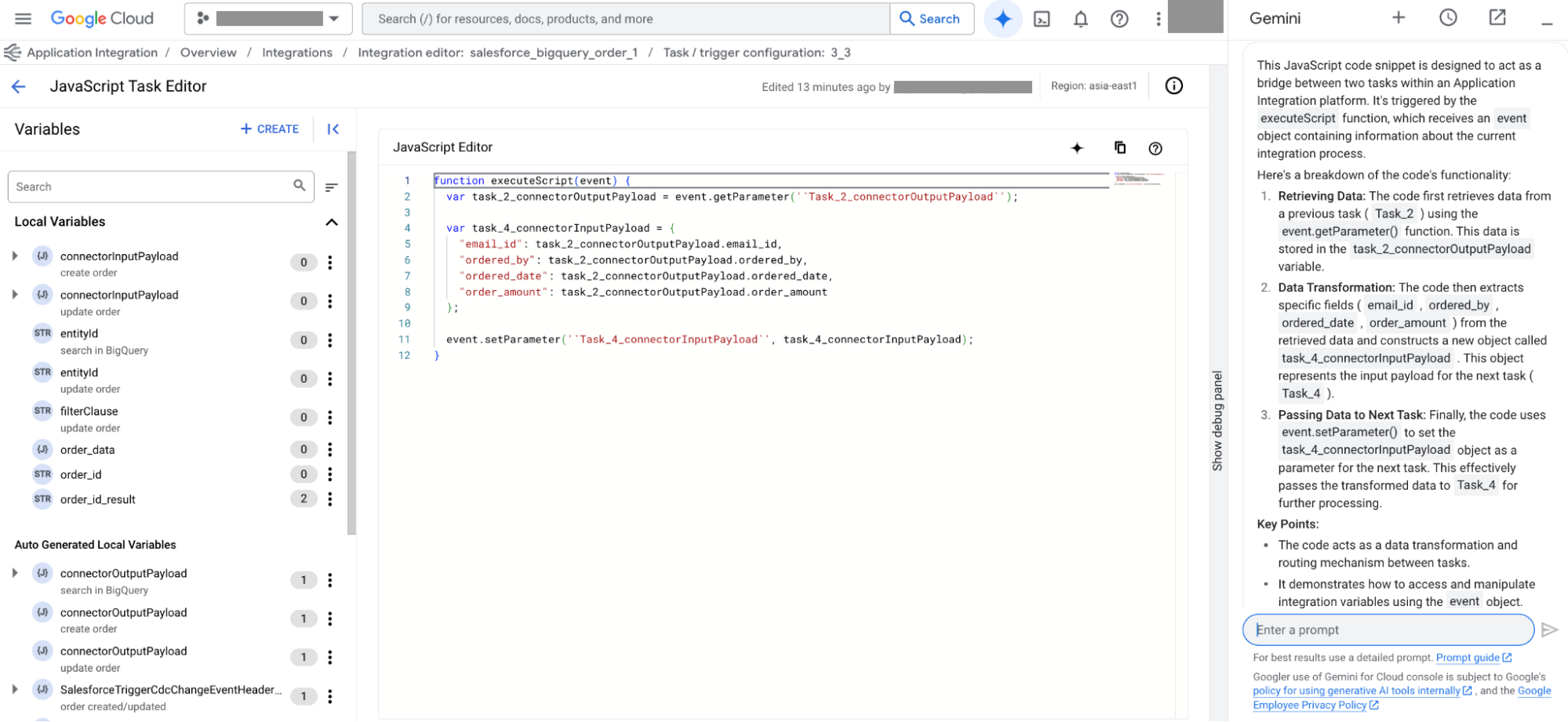 ayuda a entender la secuencia de comandos con Gemini