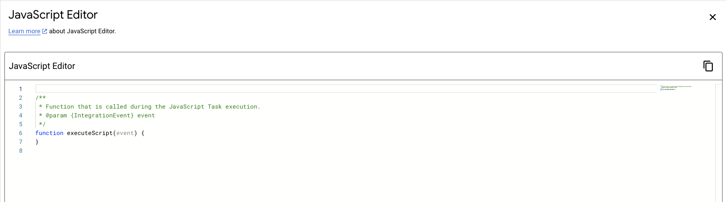 Imagen que muestra el editor de JavaScript