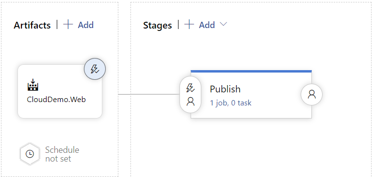 צילום מסך של צינור העיבוד ב-Azure Pipelines